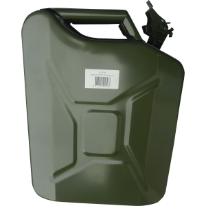 Jerrycan 20 liter metaal groen.